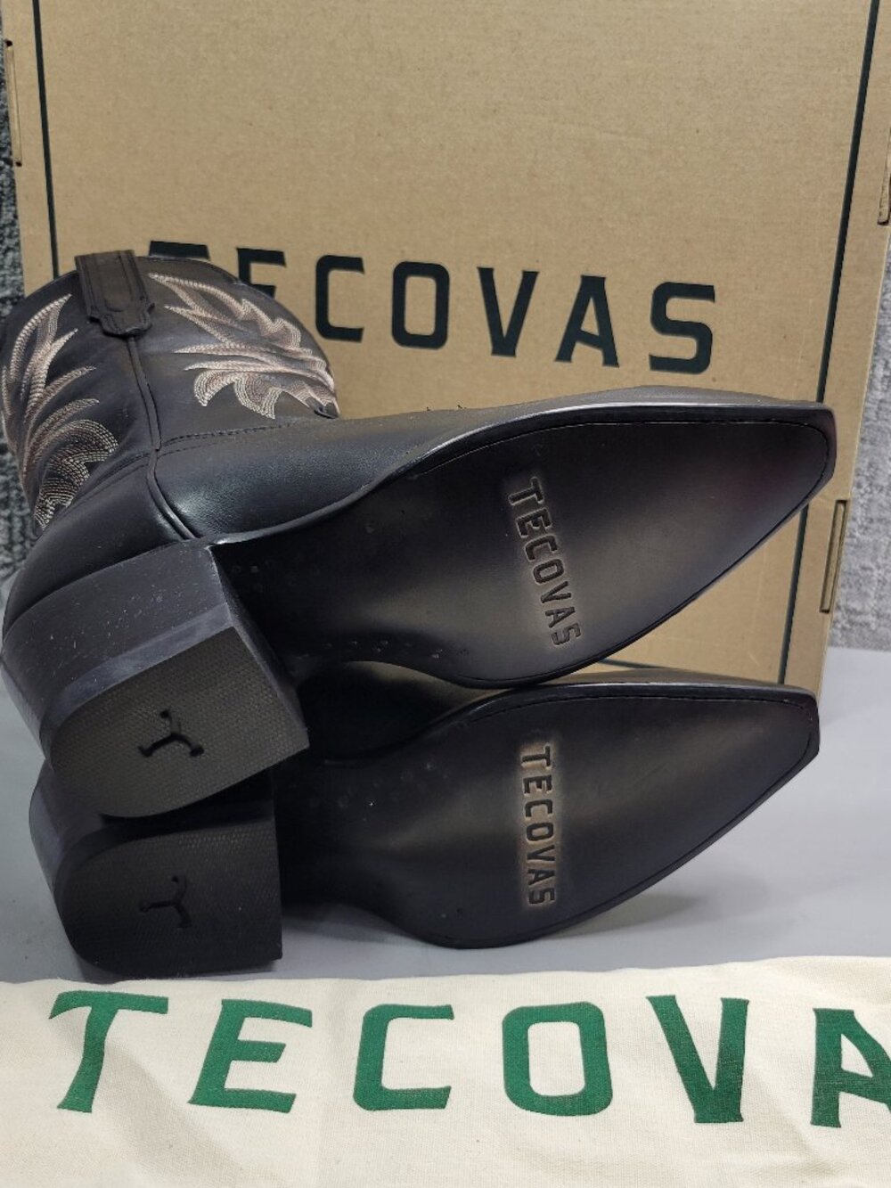 Tecovas the Sadie Women's Size US 8B Midnight Cowhide Cowgirl Boots - Picture 4 of 13